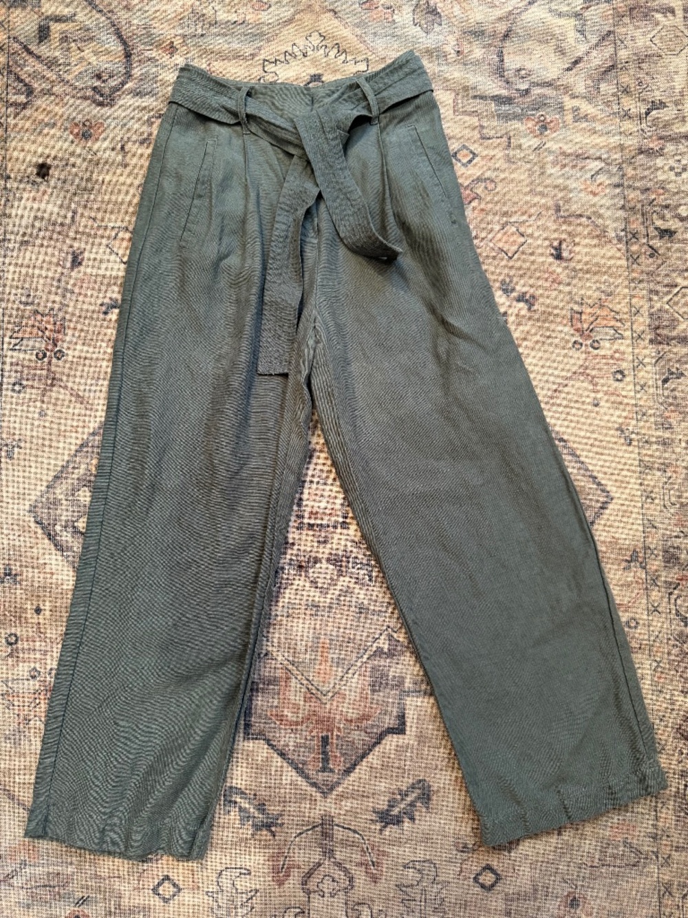 Aritzia Wilfred Cauchy Linen Pants 00 Sage Green